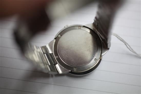 A gentlemans 1970s stainless steel Omega Dynamic manual wind wrist watch,